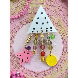 80s triangle beaded brooch pin